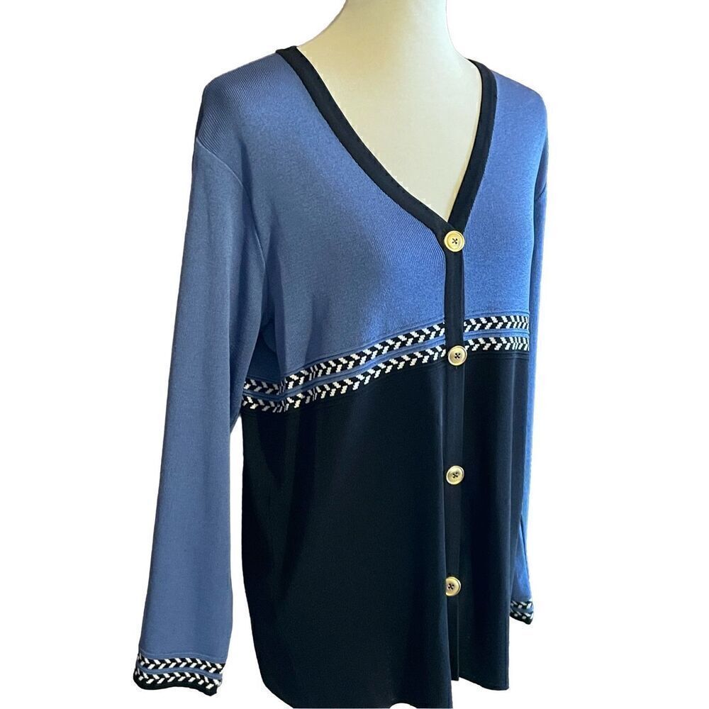 Howard Wolf Escape Womens Cardigan Sweater V-Neck Long Sleeve Button Up Blue/Bl - Picture 7 of 13